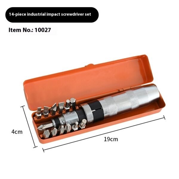 14-piece Set Impact Screwdriver Head Set Machine Repair Screwdriver Batch Suit Iron Box Chrome Vanadium Steel Tools Suit - Image 2