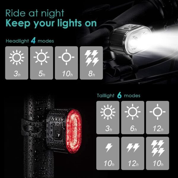 Strong Light Flashlight Bicycle Light Riding Equipment - Image 3